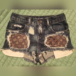 Kids- Girls Size 7 Distressed Denim Shorts